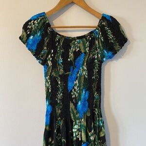 Vintage Style & Co. Women's Maxi Dress - Black and Blue Floral